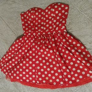 SOLD Strapless Polka Dot Dress
